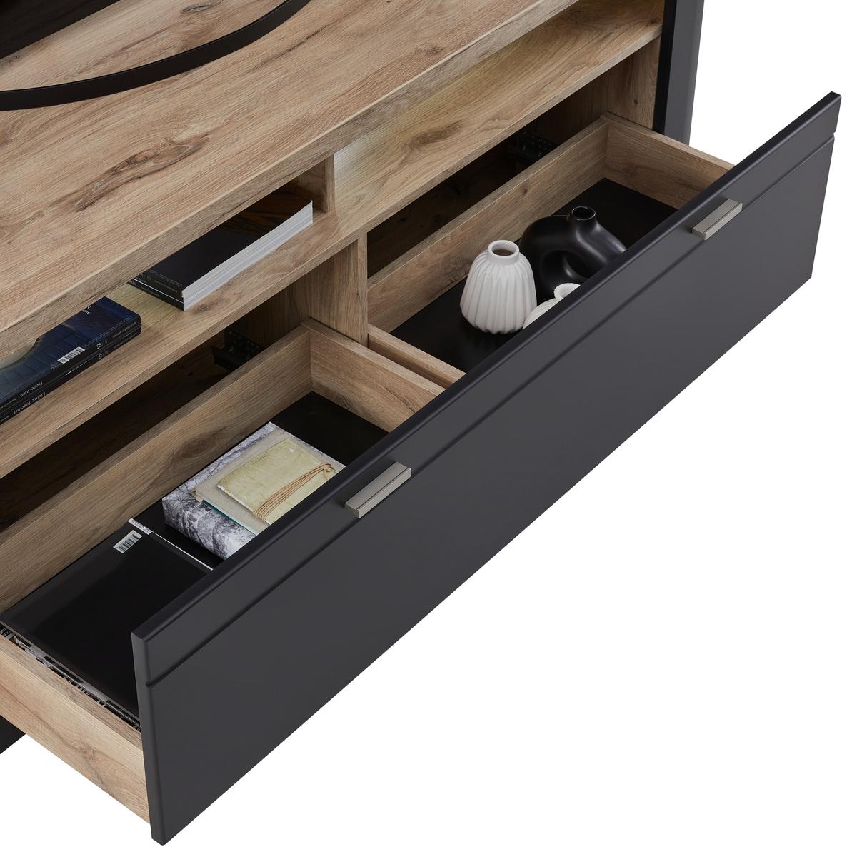 KOMODA POD TELEVIZI GAME - Moderní, kompozitní dřevo (151/59/52cm)