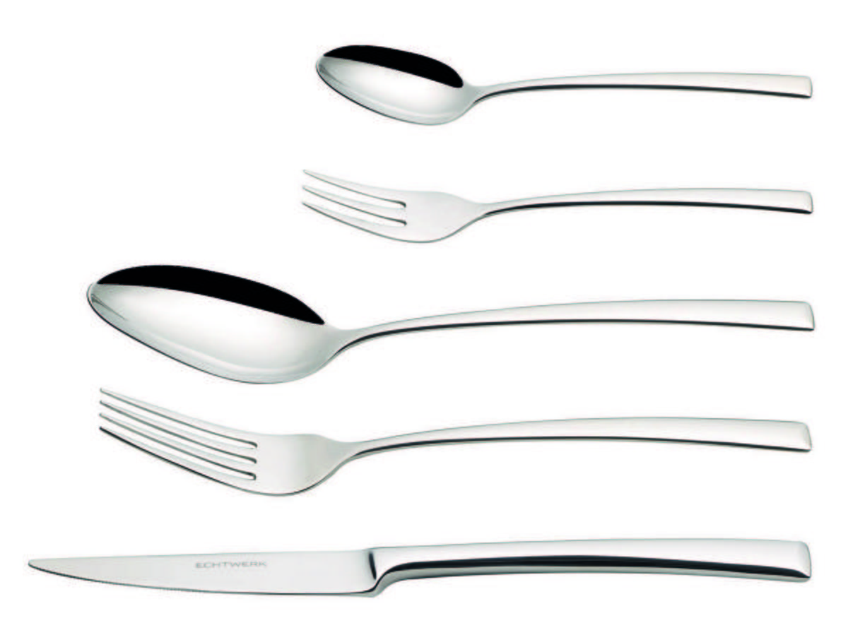 Besteckset 30-Teilig Avelino für 6 Personen - Edelstahlfarben, Trend, Metall - Echtwerk