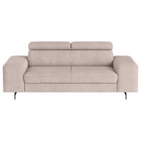 3-Sitzer-Sofa Emma Mit Liegefunktion Creme B: 217 cm - Creme/Schwarz, Textil (217/81/100cm) - MID.YOU