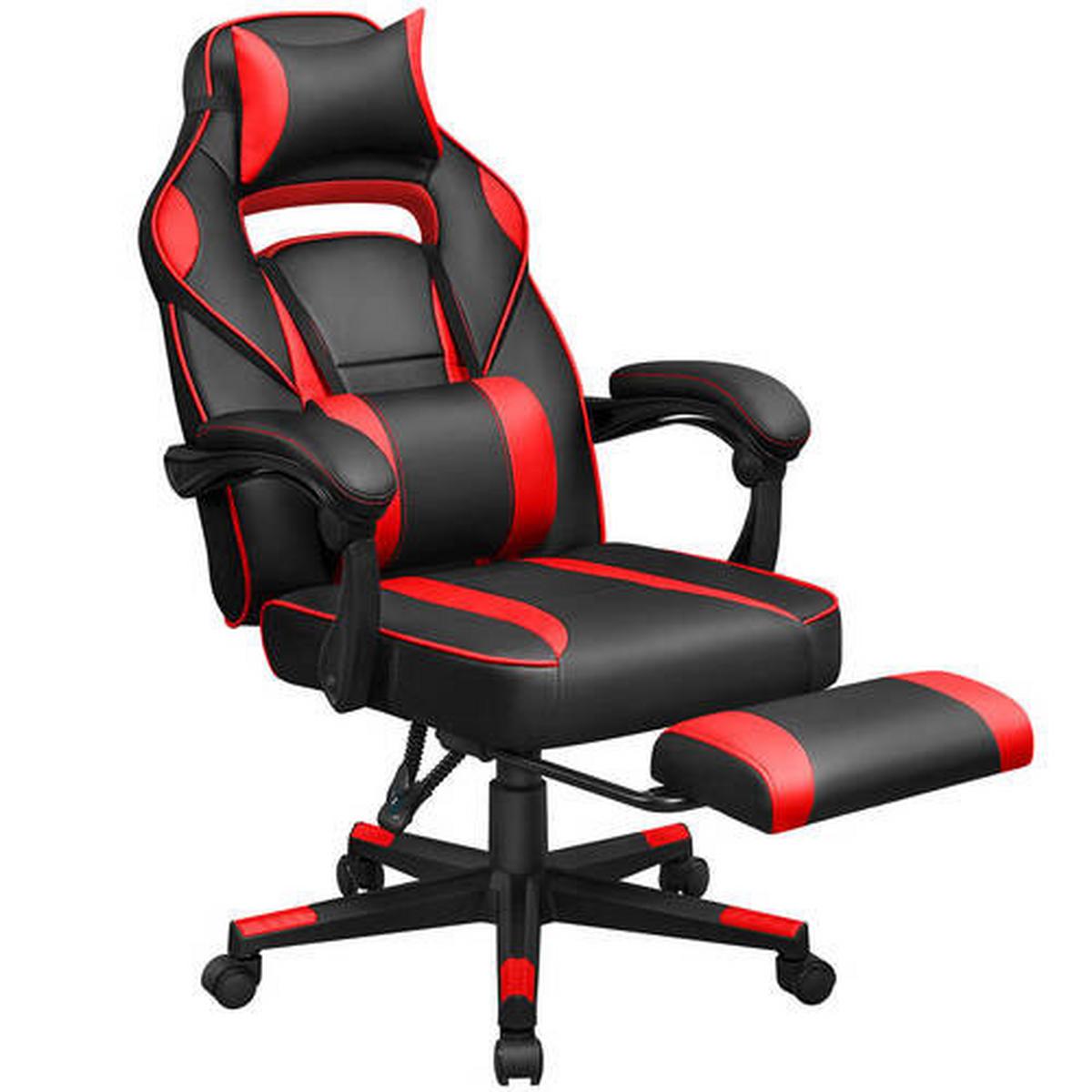 Gaming Stuhl inkl. Armlehnen Lederlook, Rot/Schwarz - Rot/Schwarz, Basics, Textil (67/126/66cm) - Boxxx