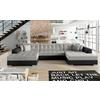 Wohnlandschaft Vento Grau/schwarz U: 165x359x165 Cm - Chromfarben/Schwarz, Design, Textil (165/359/165cm) - MID.YOU