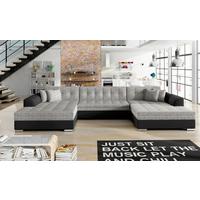 Wohnlandschaft Vento Grau/schwarz U: 165x359x165 Cm - Chromfarben/Schwarz, Design, Textil (165/359/165cm) - MID.YOU