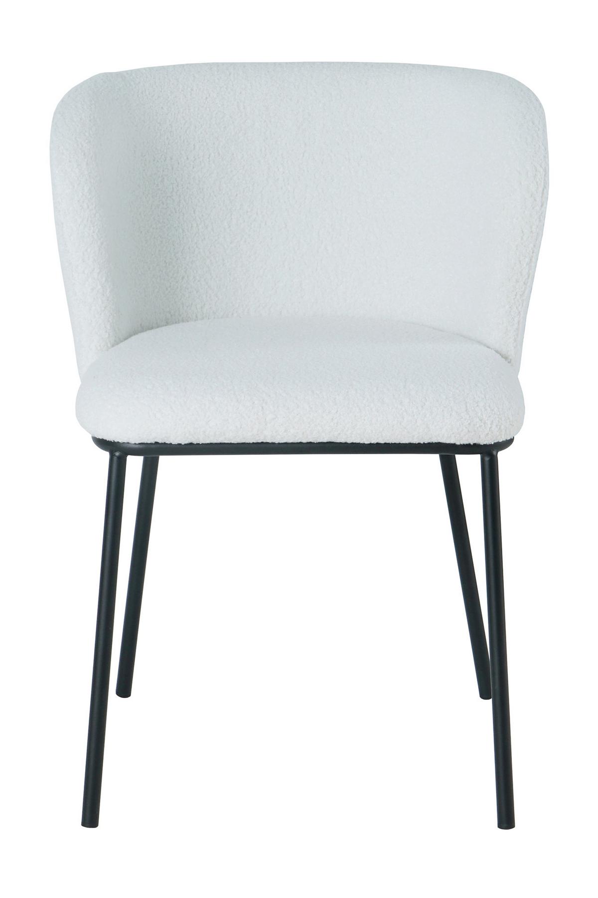 Stuhl-Set Weiß B: 54,5 cm - Schwarz/Weiß, MODERN, Textil/Metall (54,5/76/59cm) - Livetastic