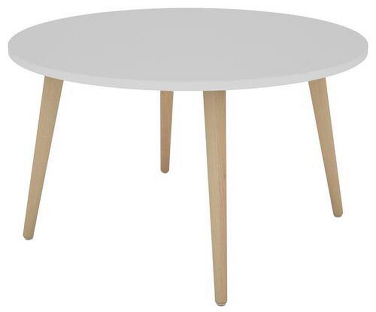 Couchtisch Rund Lasse Weiß/Eiche Artisan Dekor - Buchefarben/Weiß, KONVENTIONELL, Holz/Holzwerkstoff (80/80/46cm) - MID.YOU