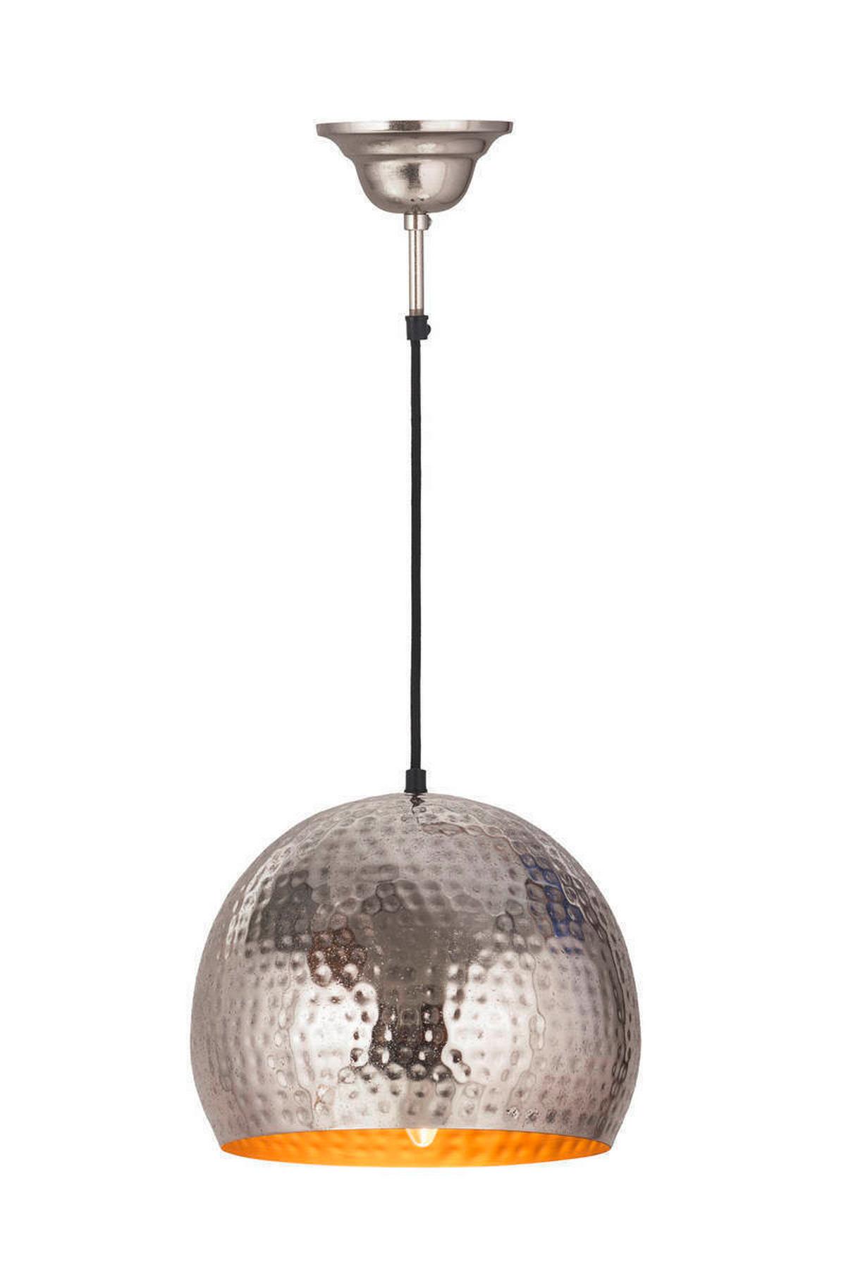 Hängeleuchte Fabricia 100 Nickelfarben B: 27 cm - Nickelfarben, Basics, Metall (27/27/21cm) - Kayoom