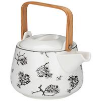 Čajova konvice Shiva - bílá/černá, Lifestyle, keramika (18/13,5/11cm) - Premium Living