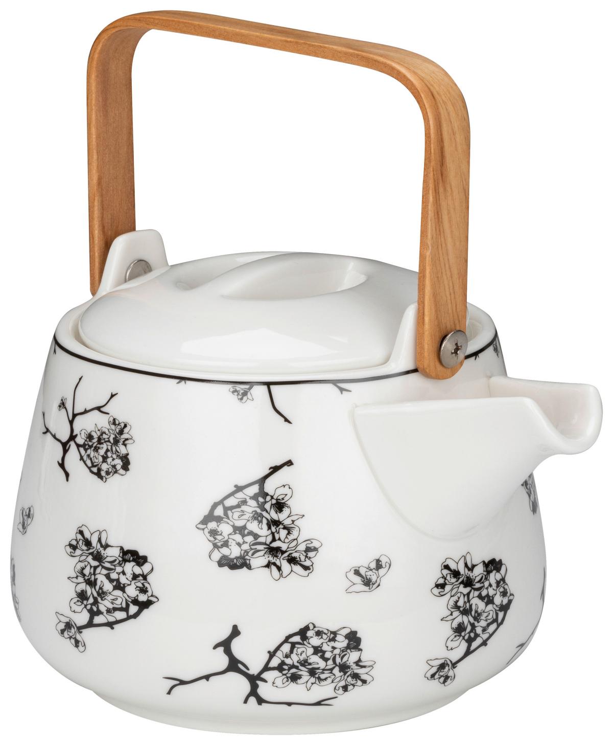 Čajova konvice Shiva - bílá/černá, Lifestyle, keramika (18/13,5/11cm) - Premium Living