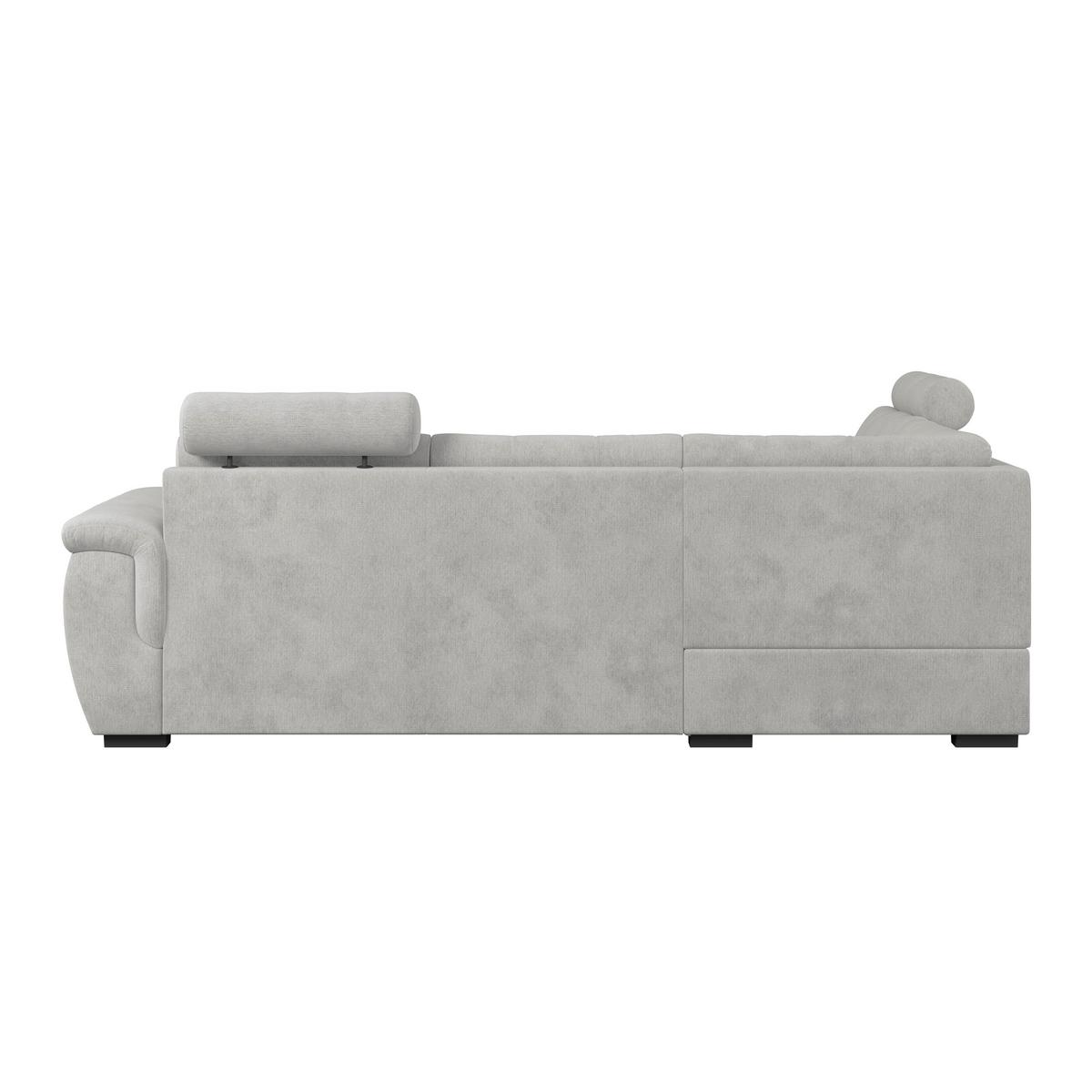Ecksofa mit Schlaffunktion Falco new Silber 183x251 cm - Silberfarben/Schwarz, KONVENTIONELL, Textil (183/251cm) - Ondega