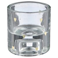 čajová sviečka HERZ I - číra/zlatá, Basics, sklo (5,5/6/5,5cm) - Mömax