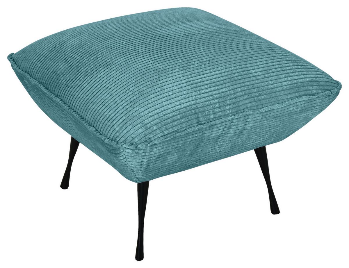 Hocker Lorris - Petrol/Schwarz, KONVENTIONELL, Textil (60/49/53cm) - MID.YOU