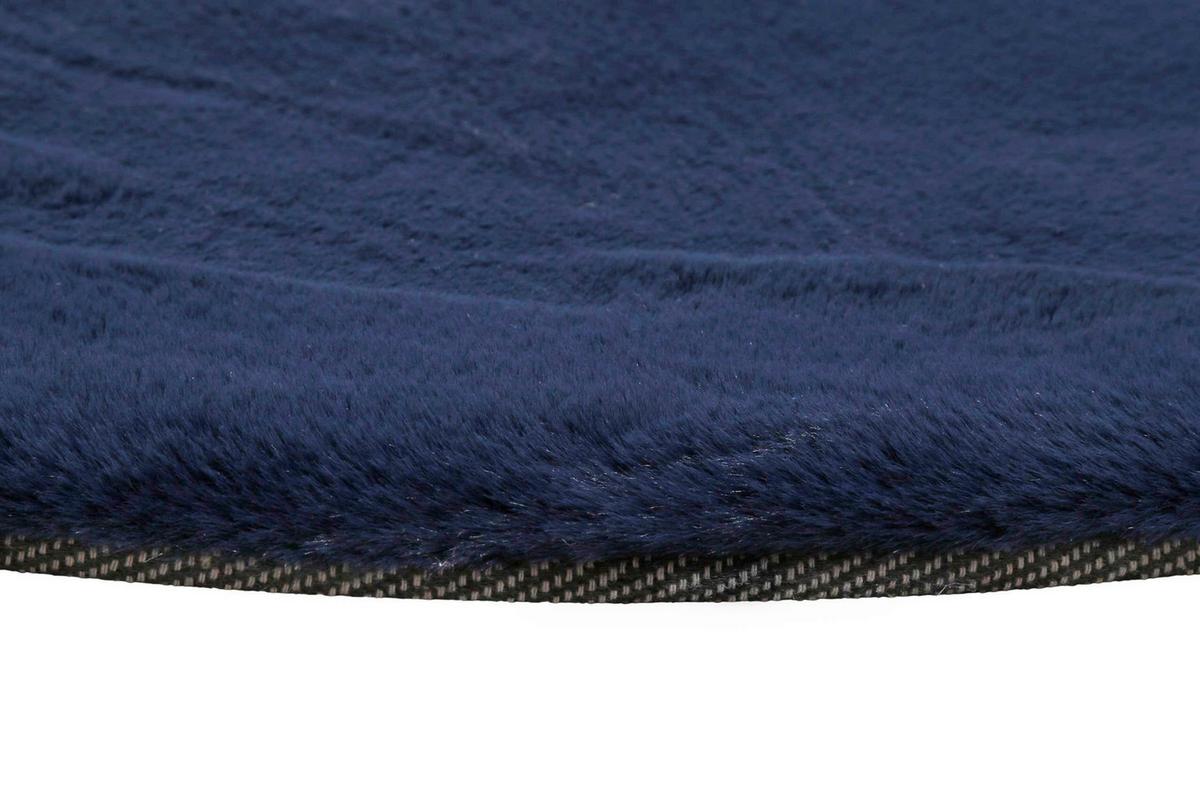 Hochflorteppich Dunkelblau, Ø: ca. 150 cm - Dunkelblau, KONVENTIONELL, Textil (150/150cm) - Esprit