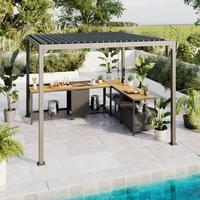 Outdoorküche Santiago I - Anthrazit/Naturfarben, Basics, Kunststoff/Metall (123/90/60cm) - Beldano