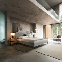 Čalouněná postel ELENA - šedá/černá, Moderní, kov/dřevo (180/200cm) - Bessagi Home