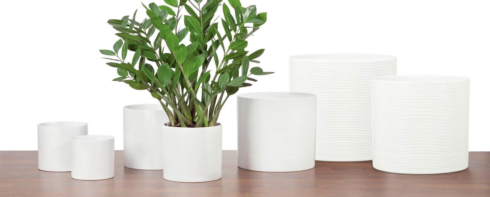 Kaspó Fehér - fehér, kerámia (14/14/13cm)