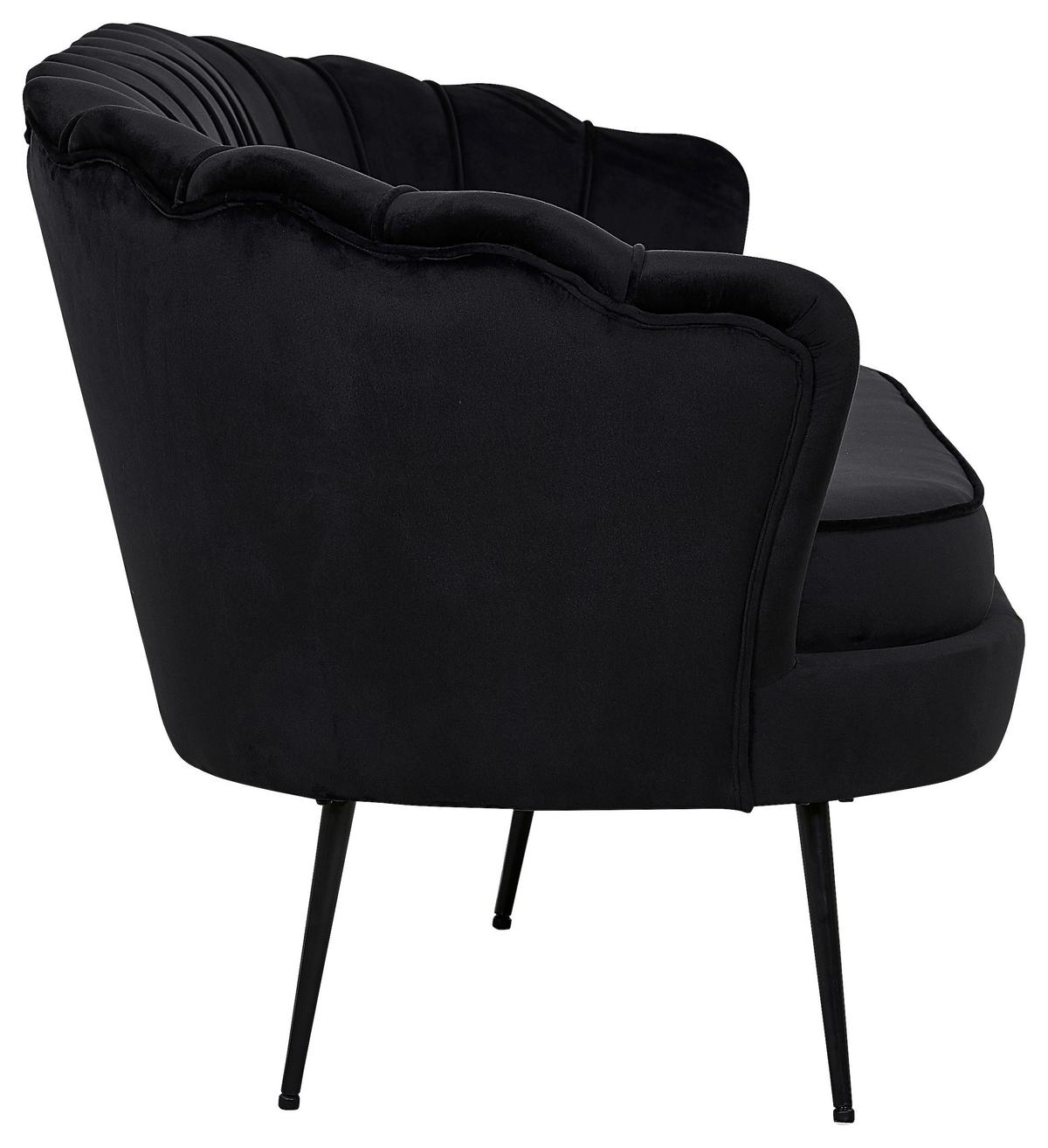 2-sitzer-sofa Calais - Schwarz, Design, Textil/Metall (180/78.5/78cm) - Livetastic