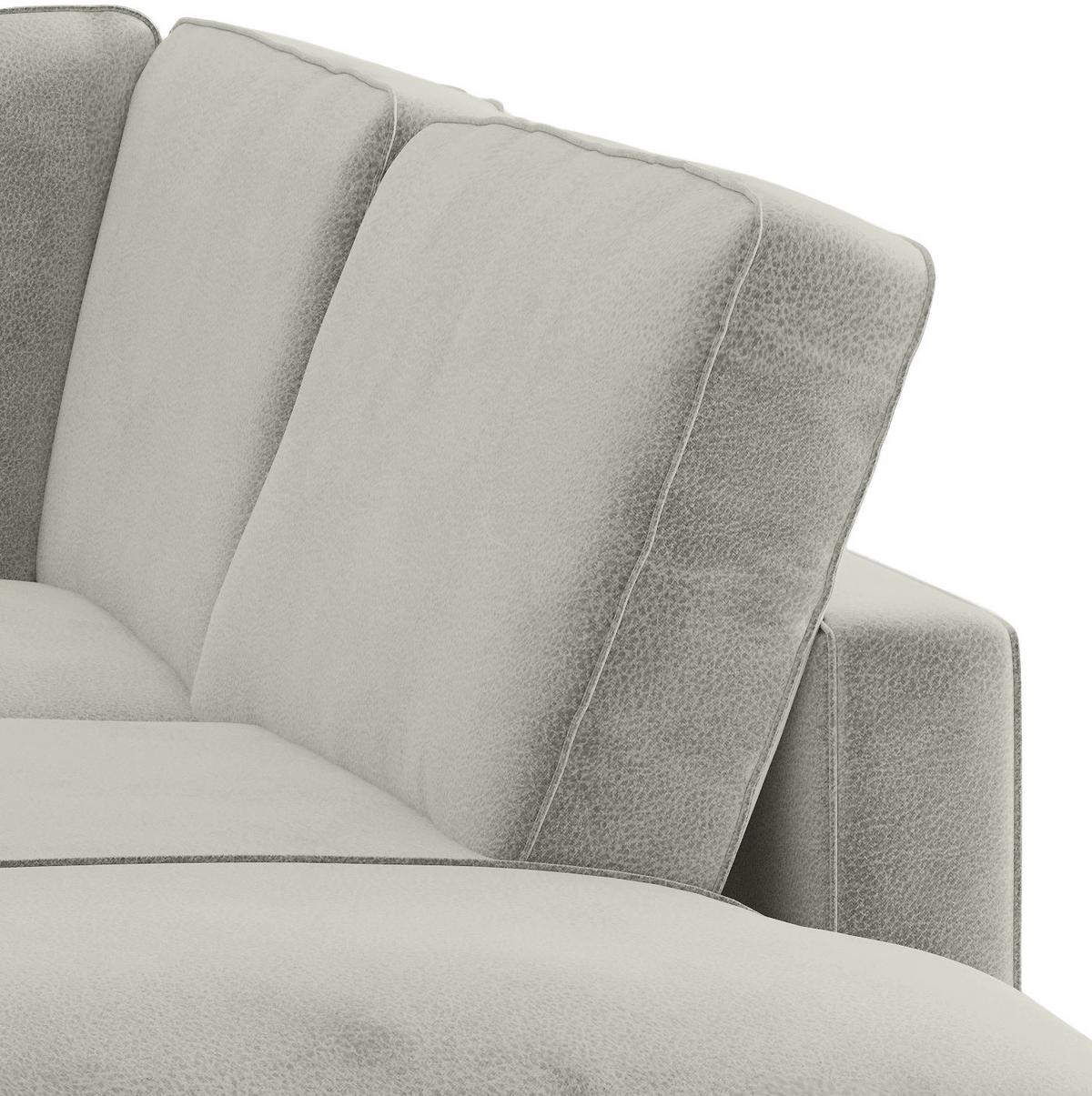 Ecksofa Bali - Hellbraun/Hellgrau, Design, Textil (250/202cm) - Livetastic