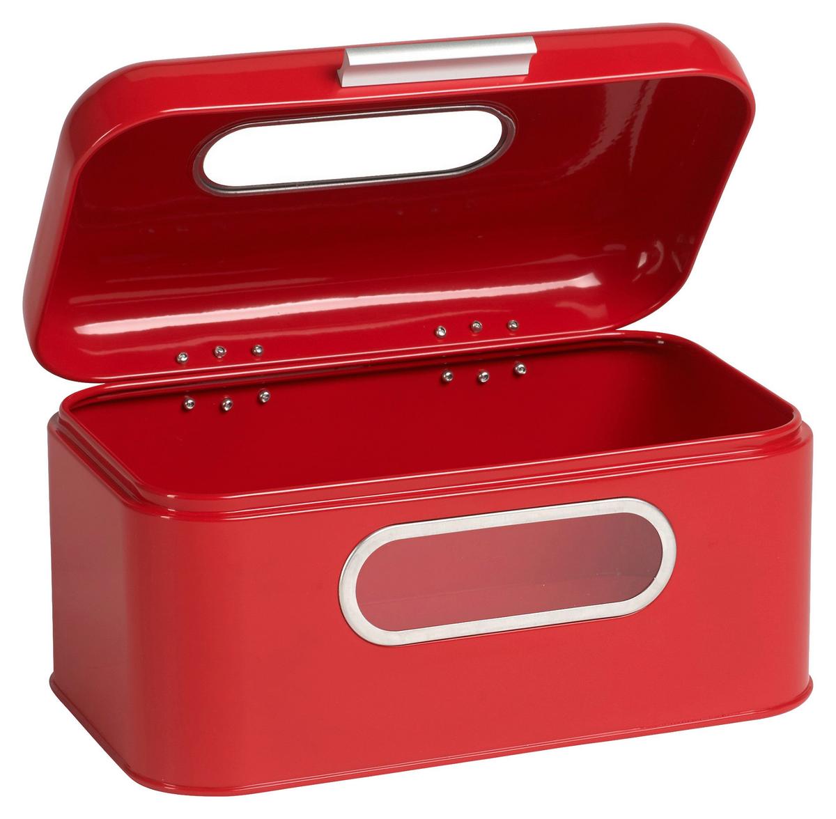 Brotkasten Echtwerk Brotkasten - Rot, Design, Metall (30/20/16,5cm) - Echtwerk