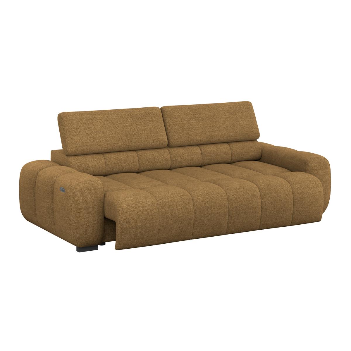 Bigsofa Bull Webstoff braun, B: 248 cm - Schwarz/Braun, Design, Textil (248/77-97/108cm) - Luca Bessoni