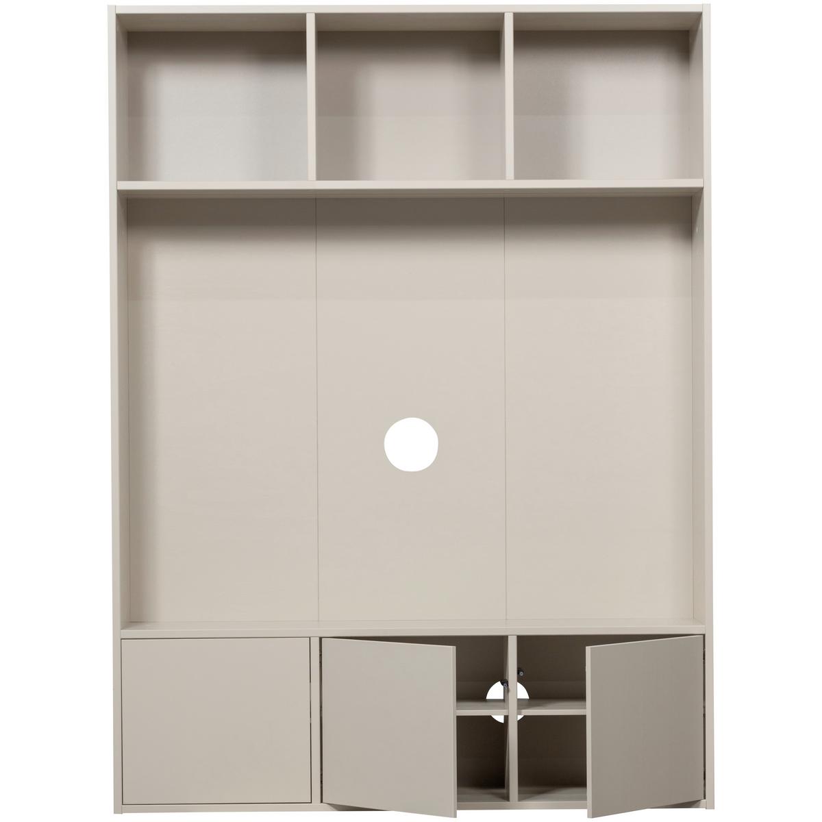 WOHNWAND Meggy Grau B: 160cm - Grau, Design, Holz (160/215/40cm) - Livetastic