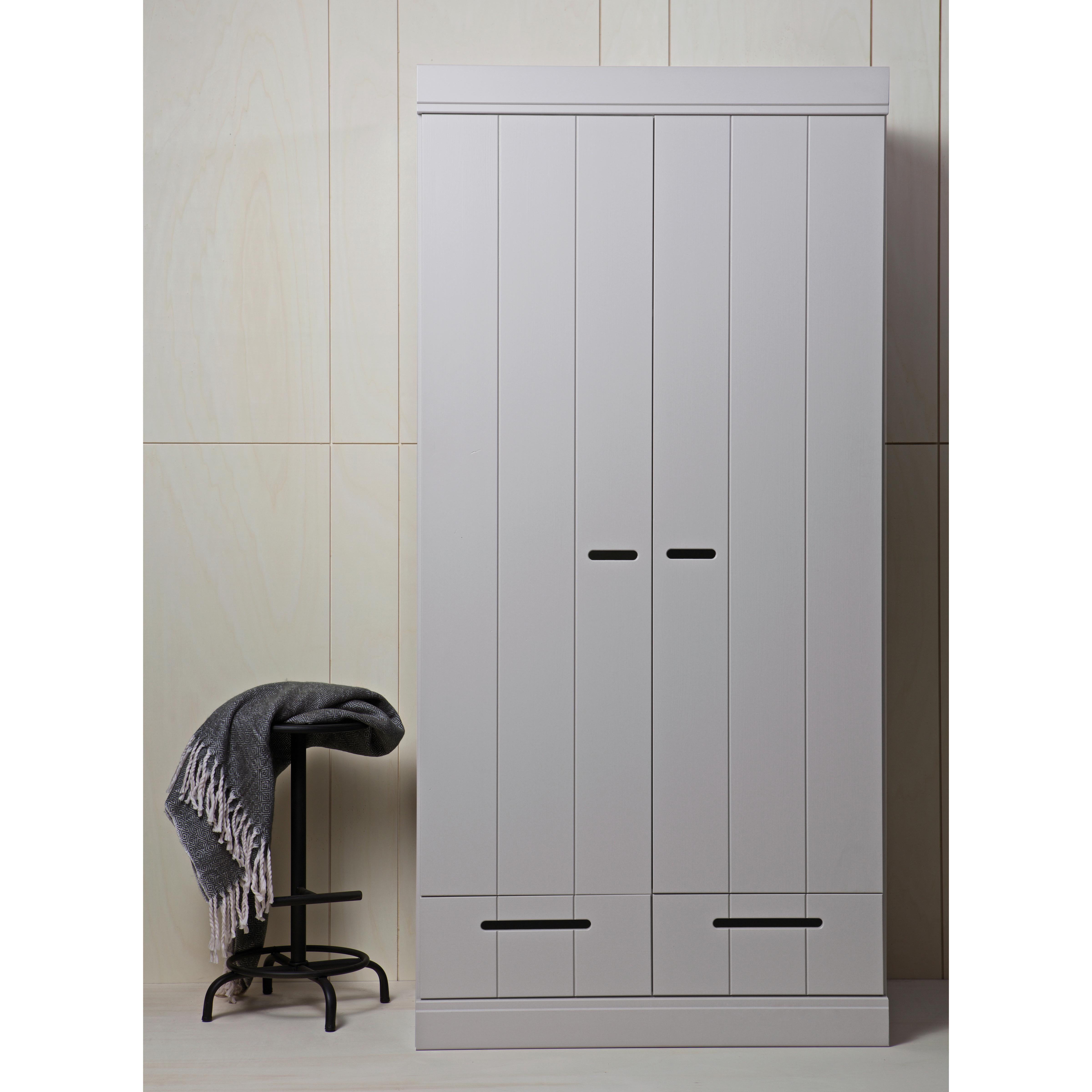 Drehtürenschrank Connect, Concrete Grey 94 Cm - Grau, Design, Holz (94/195/53cm) - Livetastic