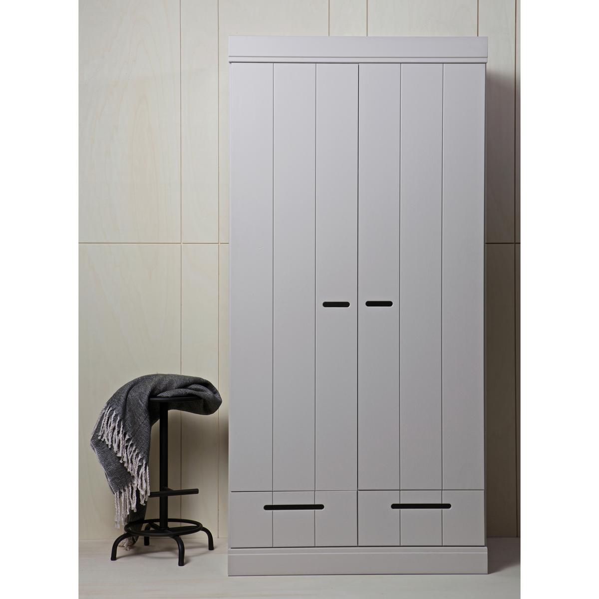 Drehtürenschrank Connect, Concrete Grey 94 Cm - Grau, Design, Holz (94/195/53cm) - Livetastic