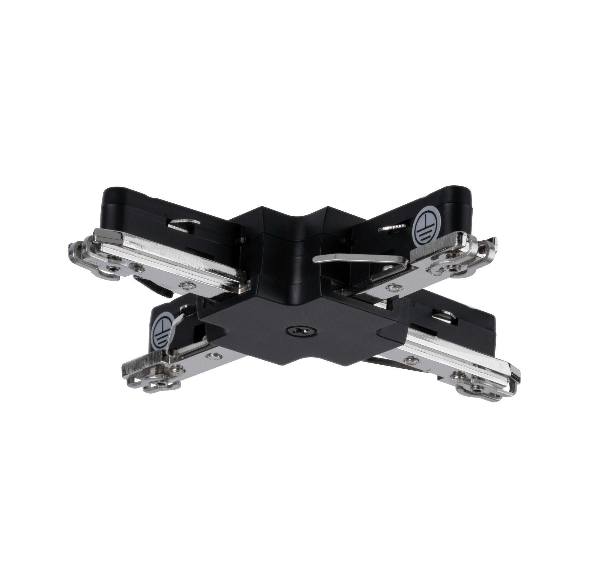 Schienensystem Urail X-Verbinder 96908 Schwarz - Schwarz, Design, Kunststoff/Metall (10,4/1,8/10,4cm) - Paulmann