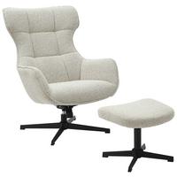 Relaxsessel Bogota Beige, 360° Drehbar - Beige/Schwarz, MODERN, Textil/Metall (76/101/86cm) - Luca Bessoni