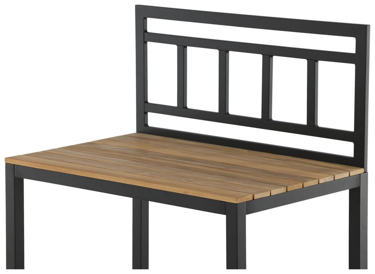 Outdoorküche Mexico - Schwarz/Teakfarben, KONVENTIONELL, Holz/Metall (90/127/60cm) - Gardenson