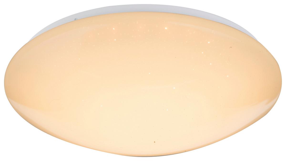 LED-Deckenleuchte Ø 39 cm mit Fernbedienung - Opal/Weiß, Basics, Kunststoff/Metall (39/11cm) - Globo