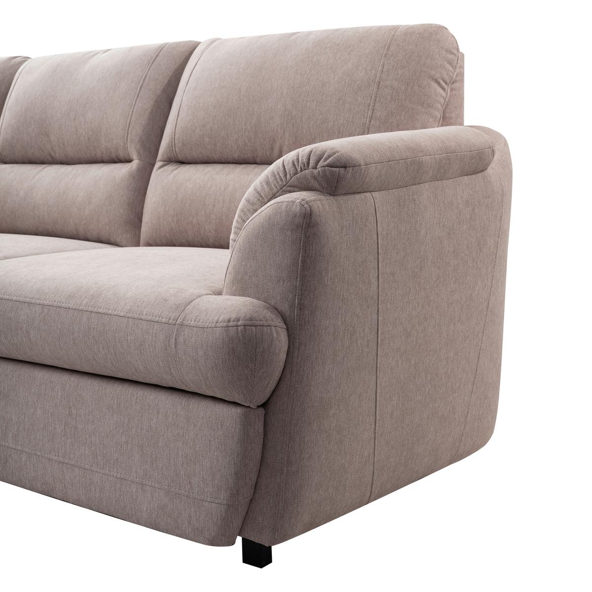 Ecksofa Gusto Greige S: 200x240 cm - Greige/Schwarz, Basics, Textil (200/240cm)