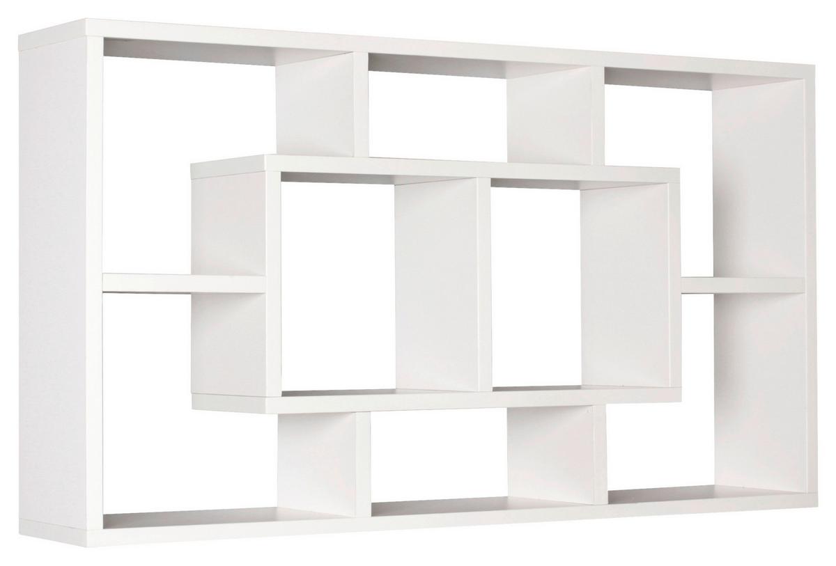 Nástenný regál ALEX biely - biela, Konventionell, kompozitné drevo (85/47,5/16cm) - MID.YOU