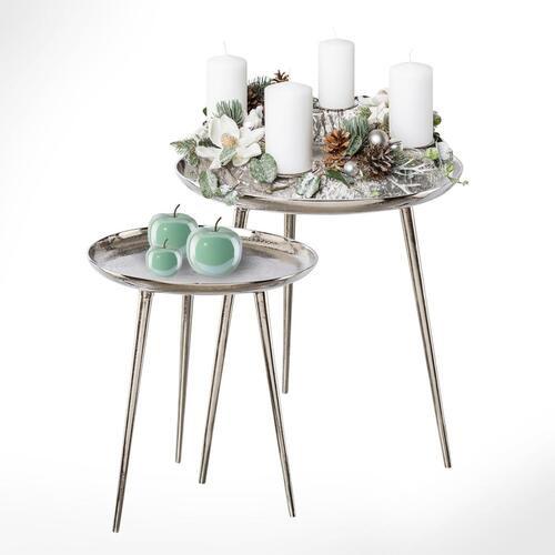 Beistelltisch Silberfarben, BxH: 39x45 cm - Silberfarben, Basics, Metall (39/45cm) - P & B