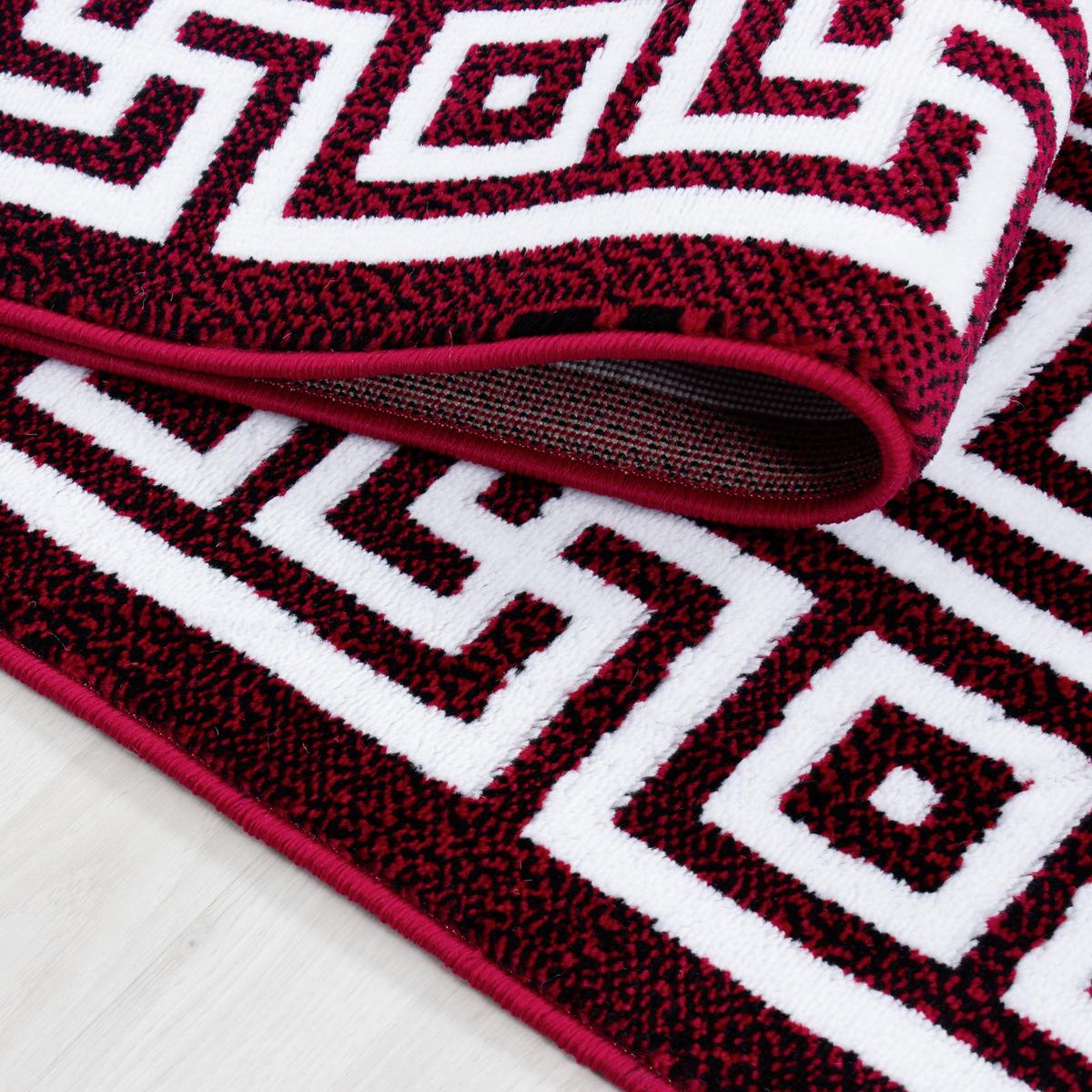 Webteppich Rot/Weiß Naturfaser Parma 120x170 cm - Rot, KONVENTIONELL, Textil (120/170cm)