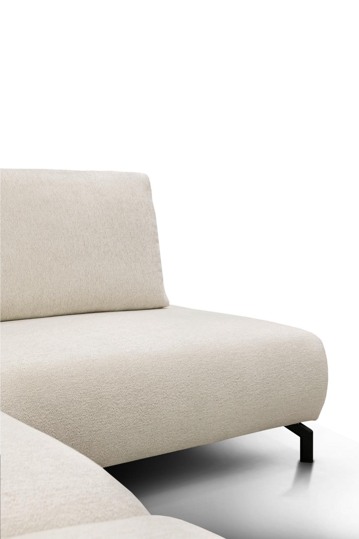 Rohová sedačka VENI, pravá, béžová ženilka - čierna/béžová, Modern, textil (272/210cm)