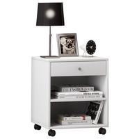 Nachkästchen Weiß H: 54 Cm Rolda - Silberfarben/Weiß, MODERN, Holzwerkstoff (45/54/38cm) - MID.YOU