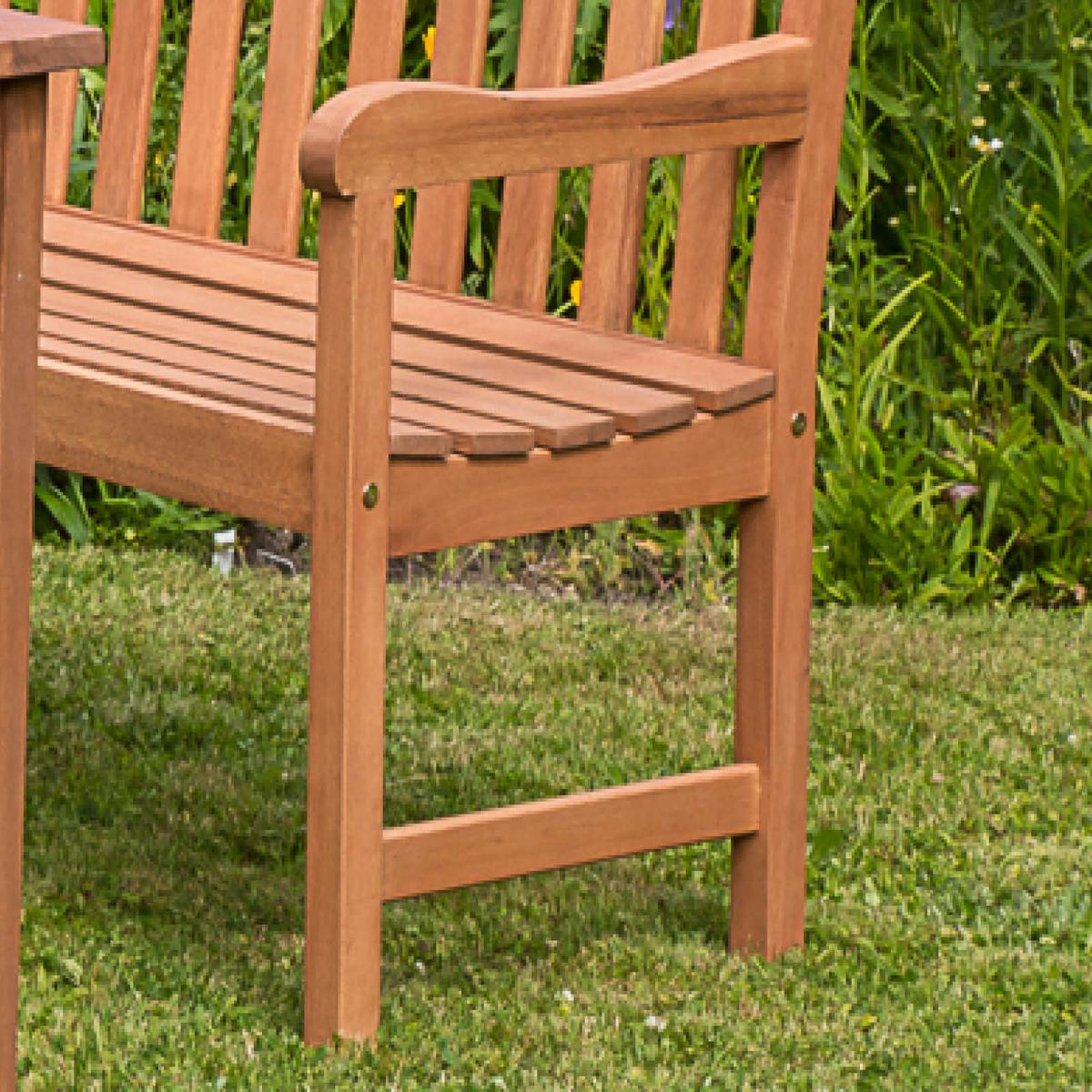 Gartenbank Echtholz 2-sitzer Santos Mit Rückenlehne - Naturfarben, Basics, Holz (107/89/58cm) - Gardenson