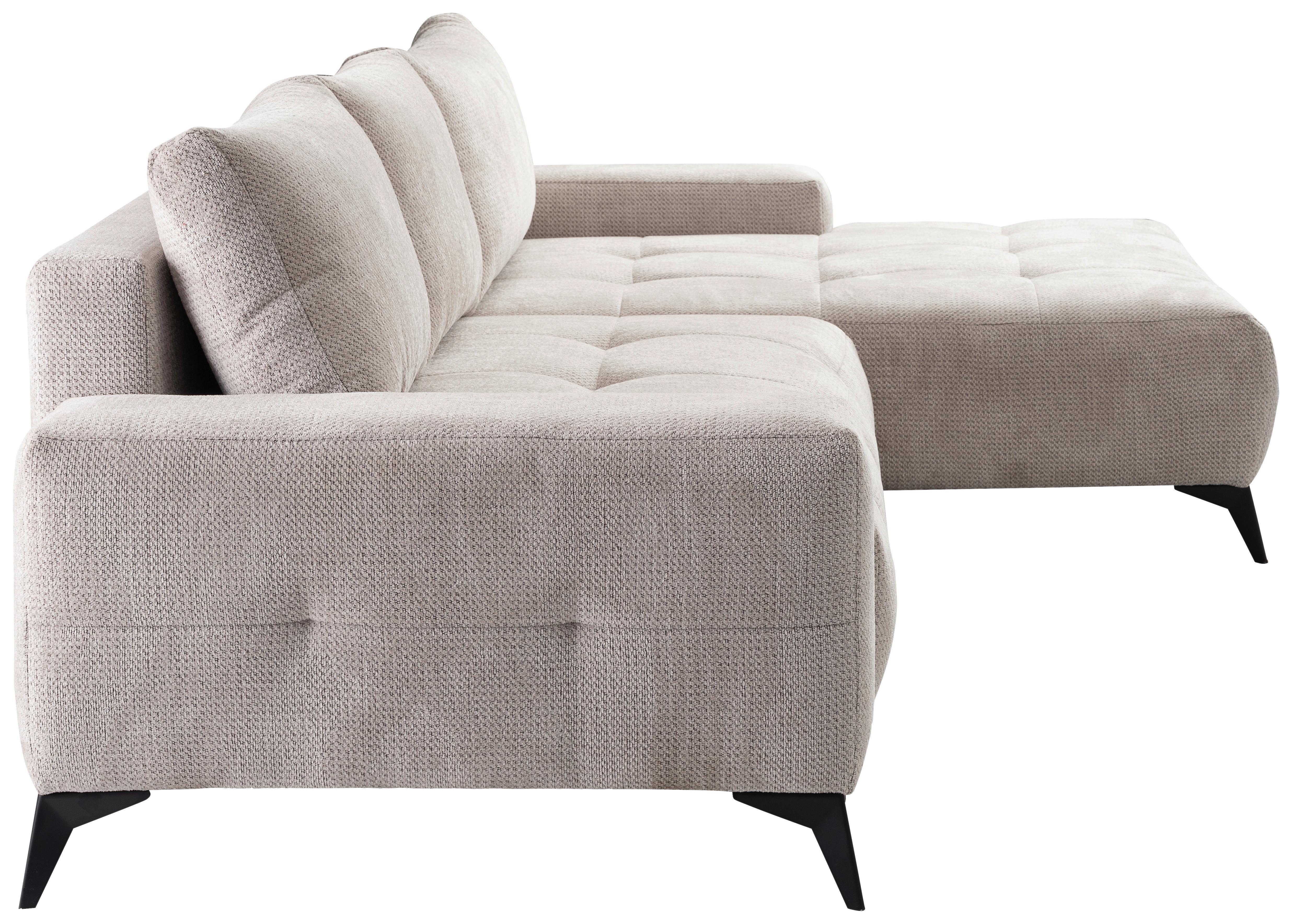 Ecksofa Mauro Hellgrau, mit Schlaffunktion - Hellgrau, Trend, Textil (290/175cm) - Luca Bessoni