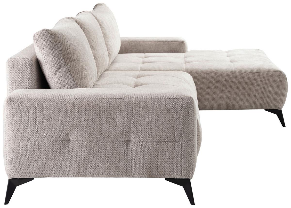 Ecksofa mit Schlaffunktion & Bettkasten Mauro Hellgrau - Hellgrau, Trend, Textil (290/175cm) - Luca Bessoni