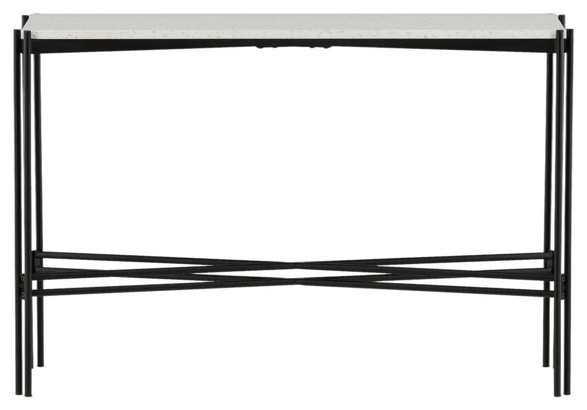 Beistelltisch Razzia - Schwarz/Weiß, Design, Stein/Metall (110/30/75cm) - Livetastic