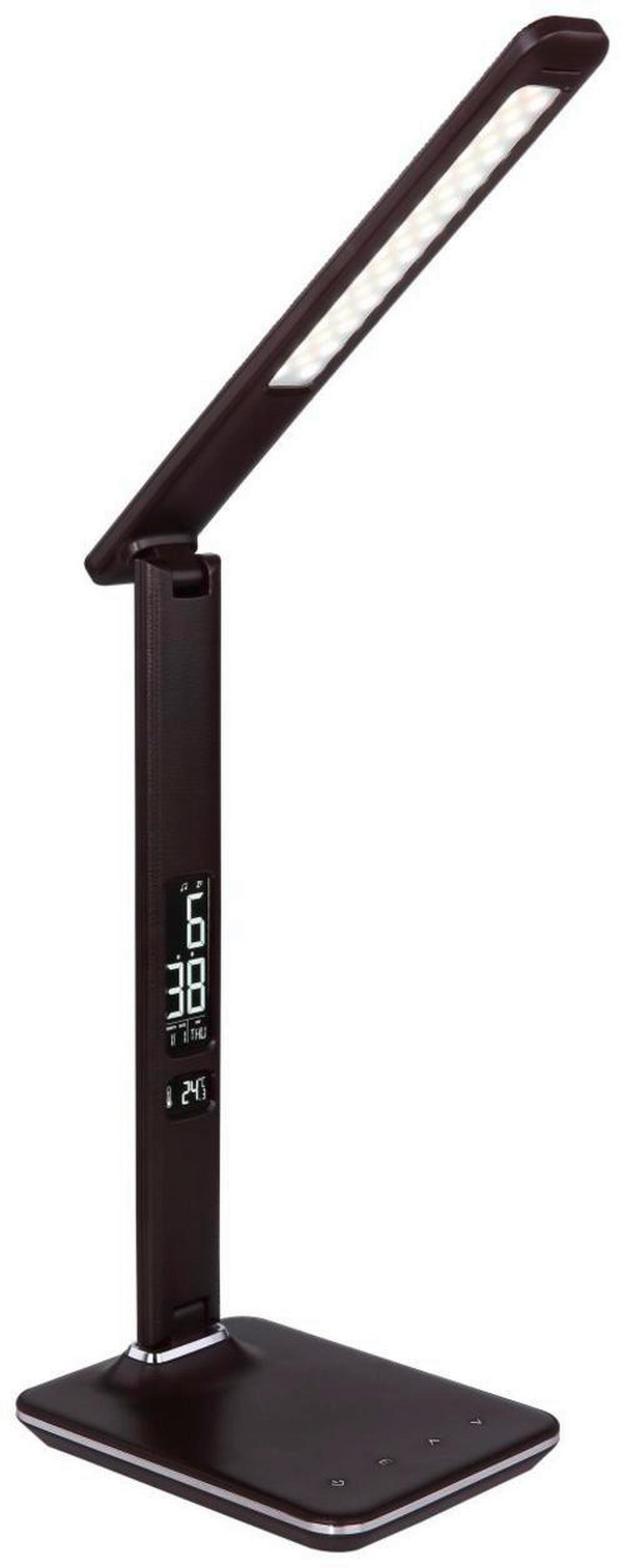 LED-Tischlampe Tanna Braun Mit Touchdimmer, Kalenderfunktion - Chromfarben/Dunkelbraun, Basics, Kunststoff (31/14/59,5cm) - Globo