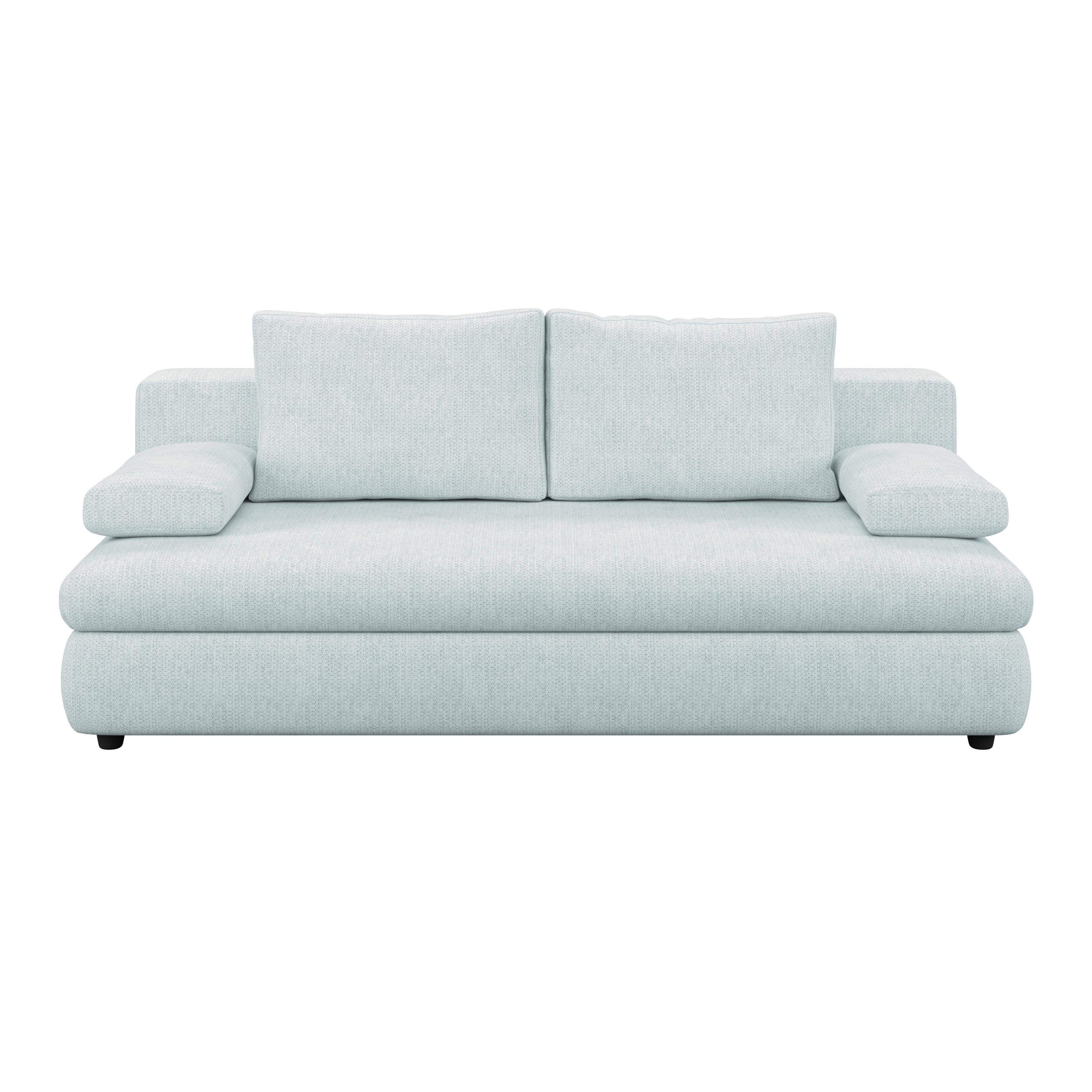 3-Sitzer-Sofa mit Schlaffunktion Olso eisblau - Hellblau, Trend, Holz/Kunststoff (205/72/100cm)
