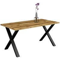 Esstisch Alex Schwarz, Plankeneiche - Plankeneiche/Schwarz, MODERN, Holzwerkstoff/Metall (200/100/78cm) - Livetastic