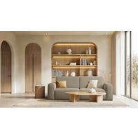 Schlafsofa Tuzzi Hellbraun B: 252cm - Hellbraun/Schwarz, Basics, Textil (252/94/105cm) - Livetastic