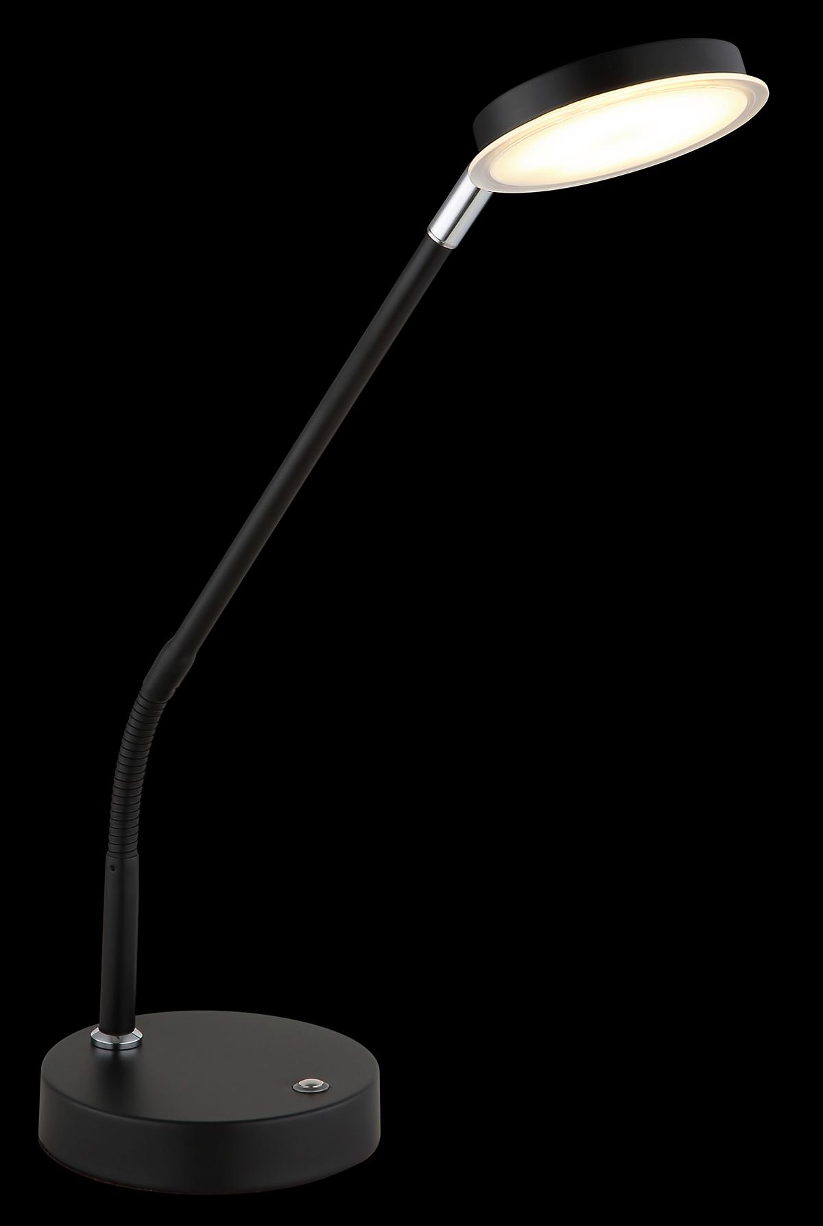 Led-tischleuchte Touchdimmer - Klar/Schwarz, Design, Kunststoff/Metall (43/13/52cm) - Globo