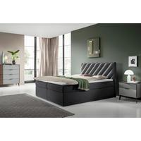 Boxspringbett mit Topper Anthrazit 140x200 cm Gusto - Anthrazit/Schwarz, MODERN, Textil (140/200cm) - MID.YOU