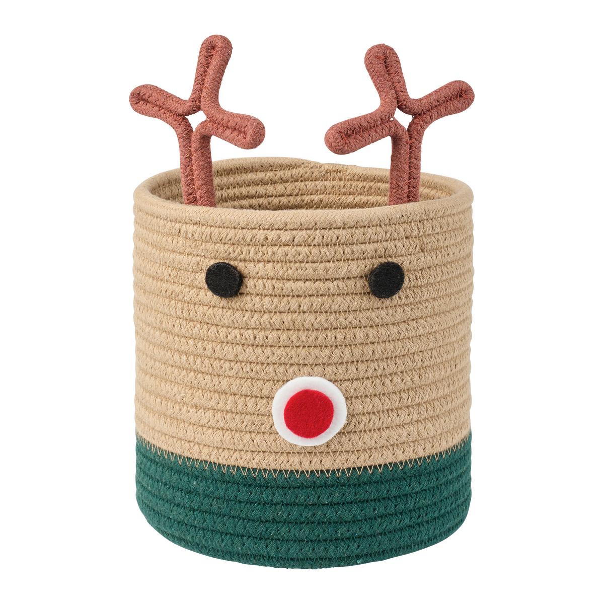 Koš TRIXI - zelená/světle červená, textil (18/18cm) - Mömax