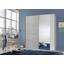 Schwebetürenschrank Stripe - Weiß/Grau, MODERN, Holz/Holzwerkstoff (180/198/64cm)