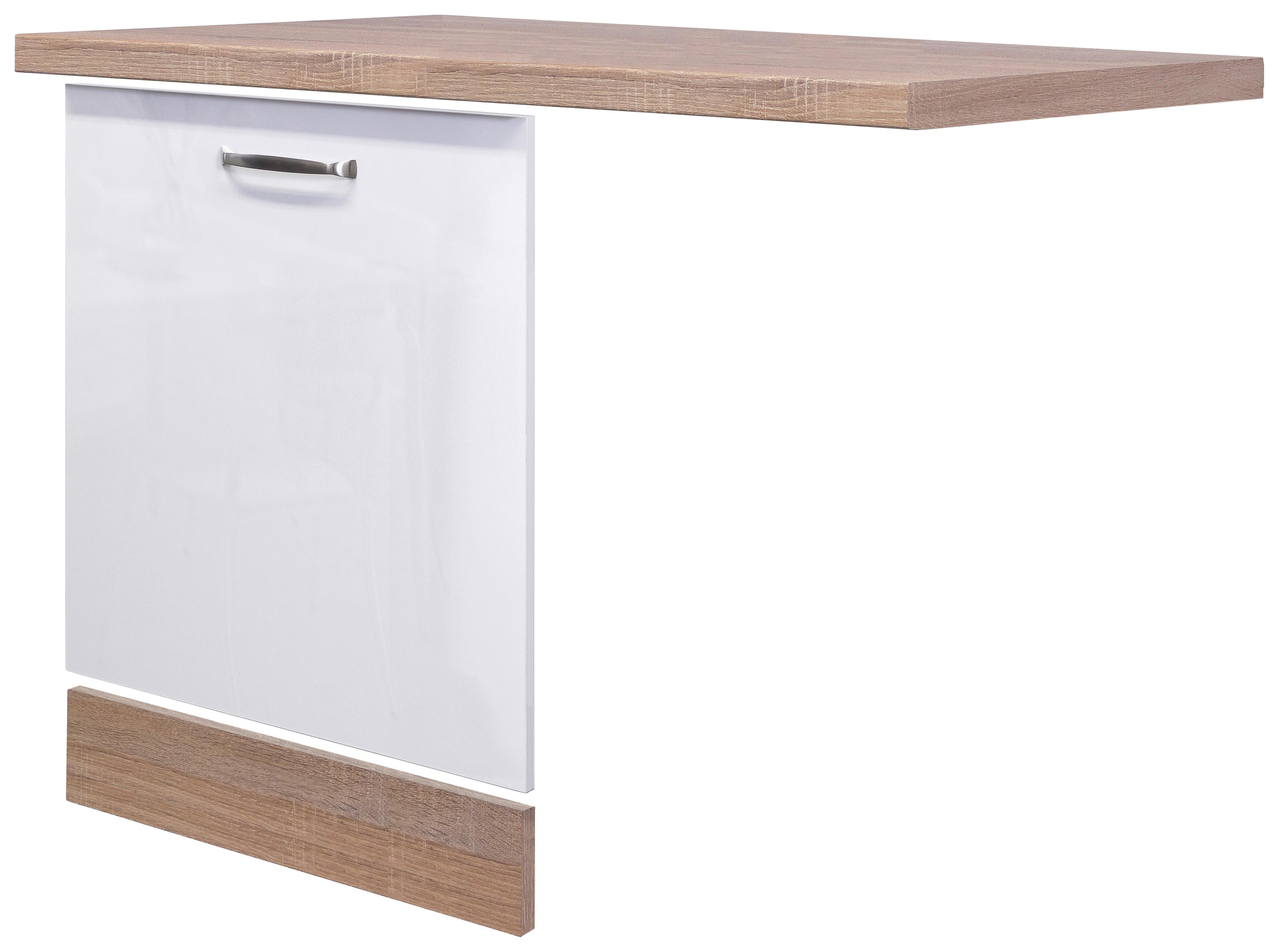 Geschirrspülerfront Valero Gsp-Paket Tigsv - Weiß Hochglanz/Sonoma Eiche, MODERN, Holzwerkstoff (110/86/60cm) - FlexWell