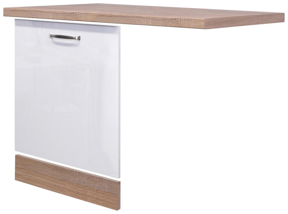 Geschirrspülerfront Valero Gsp-Paket Tigsv - Weiß Hochglanz/Sonoma Eiche, MODERN, Holzwerkstoff (110/86/60cm) - FlexWell