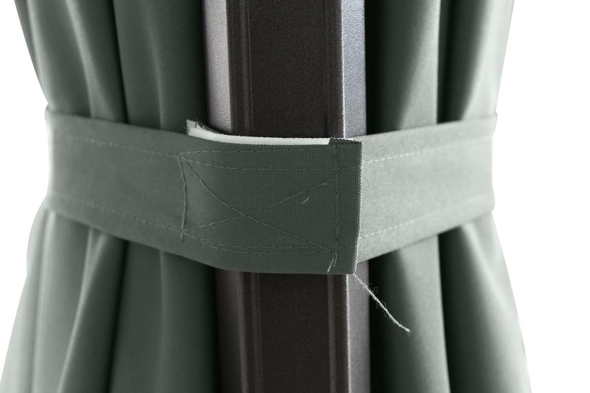 Ampelschirm Sunset N+ Ø 350 H: 252 Cm Anthrazit/olivgrün - Anthrazit/Olivgrün, KONVENTIONELL, Textil/Metall (350/350cm) - Siena Garden